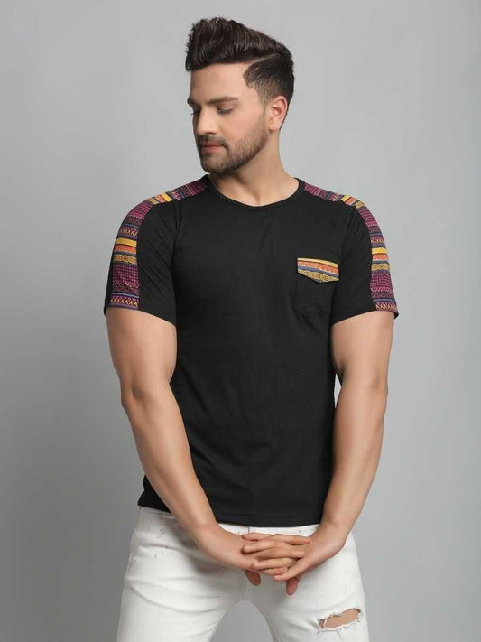 Rigo Cotton Solid Half Sleeves Mens Round neck T-Shirts